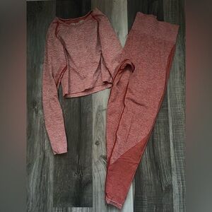 PINK seamless WORKOUT SET SIZE M/L burnt orange